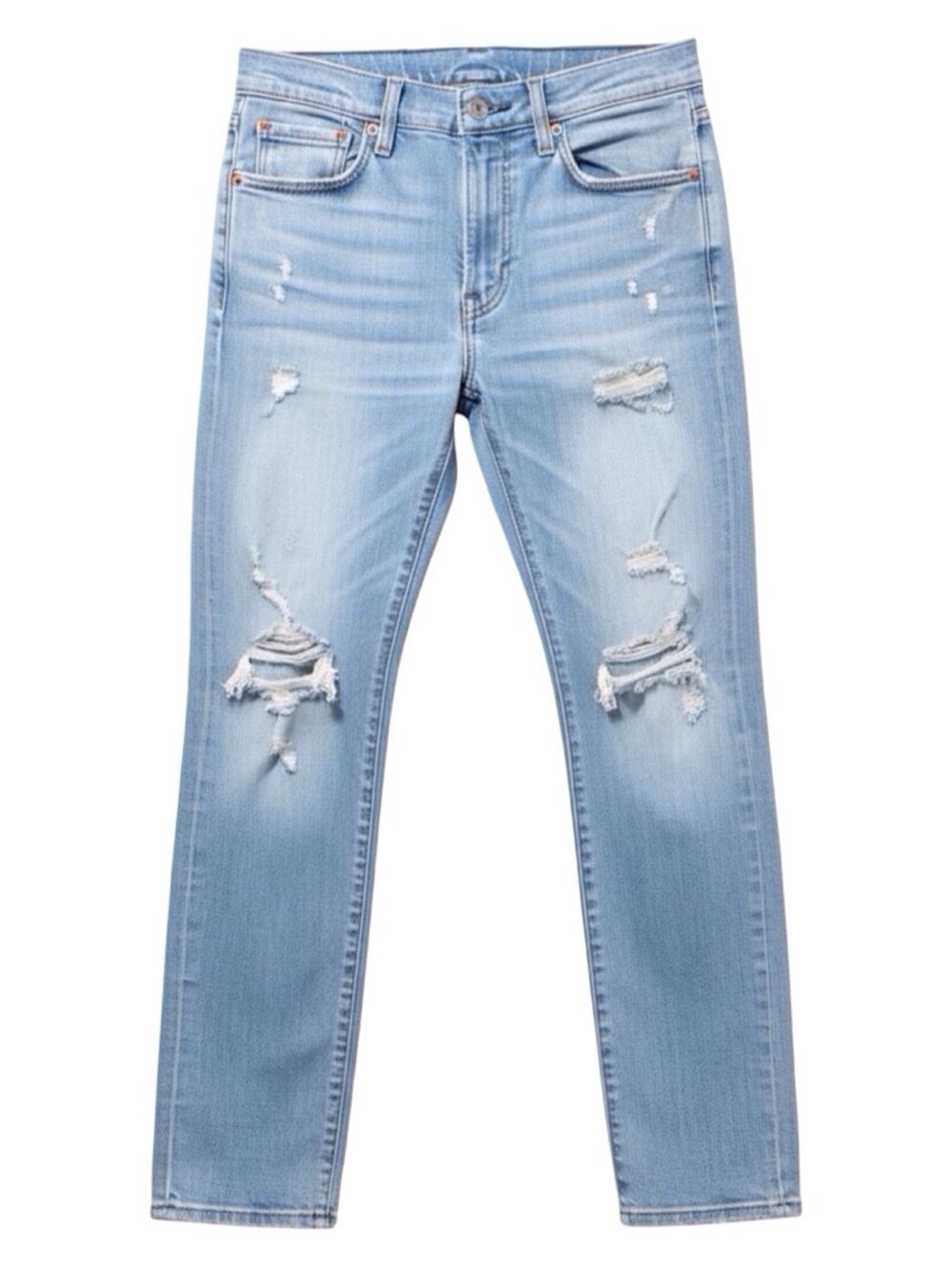LEVI’S Light Wash Ripped Straight Leg Jeans - Blue